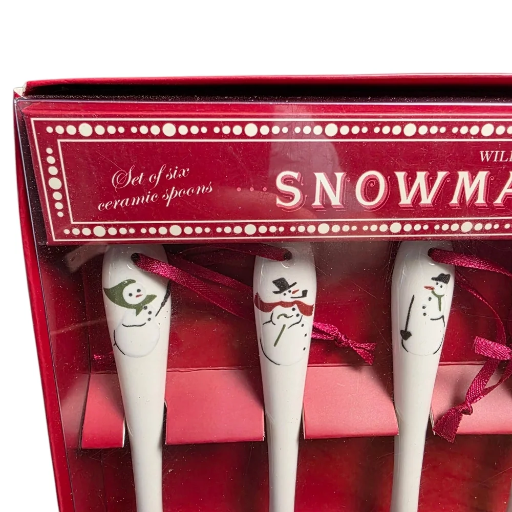 NIB 2006 Williams-Sonoma Snowman Christmas Spoons/Ornament Set
